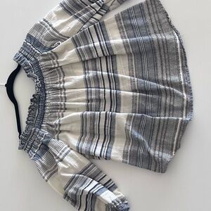 Striped Long Sleeve Blouse off shoulder